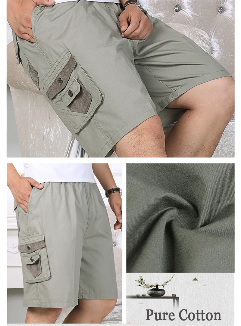 Новые мужские летние шорты Карго, модные армейские военные тактические мужские шорты, повседневные мужские мешковатые брюки с несколькими карманами