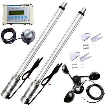

4mm/s 2PCS 18" Linear Actuator Motor &LCD Controller &Wind Speed Sensor Anemometer DIY Dual Axis PV Solar Panel Tracking Tracker