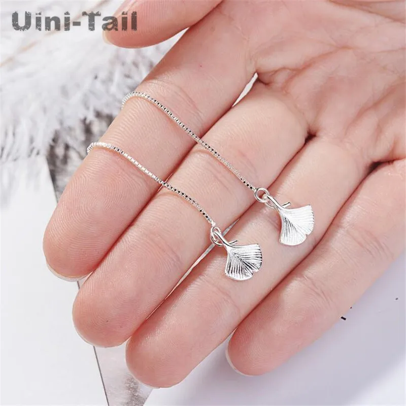 Лидер продаж новинка искусство тонкие серьги Uini Tail в виде листьев