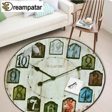 Винтажные электронные часы дизайн круглый ковер крыльцо комнатные Придверные коврики Нескользящие износостойкие напольные коврики для кухонная скатерть BD05B