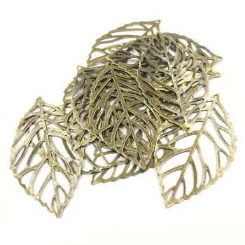 

10Pcs Purse Bag Decoration Ornament Leaf Leaves Filigree Hollow Alloy Pendants Jewelry Embelishment DIY Findings Charms 54mm