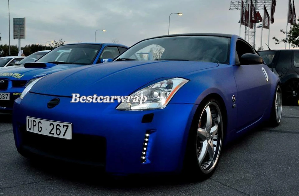 Dark Blue 3m metallic 1080 vinyl wrap blue chrome matt vinyl wrap (1)