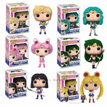 

FUNKO Pop Sailor Moon&Luna Theme Figure Statue Hare Character Action Figure Doll Sailor Chibi Moon Sailor Neptune Gift for Girls