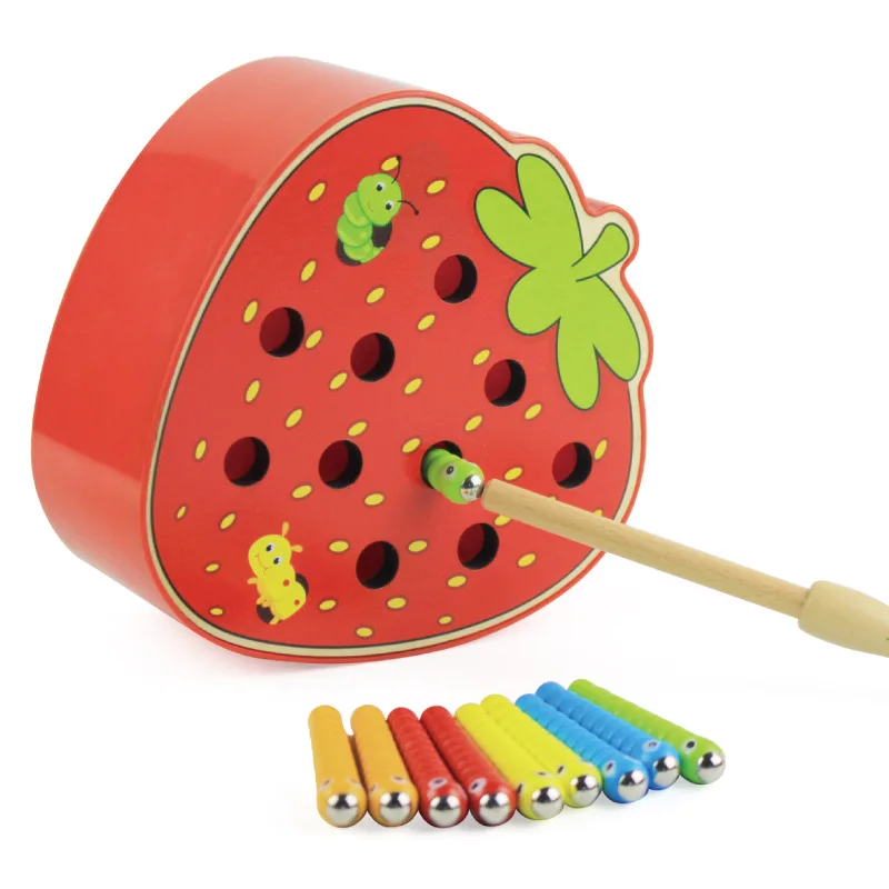 

Montessori Wooden Toys Baby Memory Training Matching Pair Game Math Early Educational Interactive Toy Caterpillar Eats The Apple