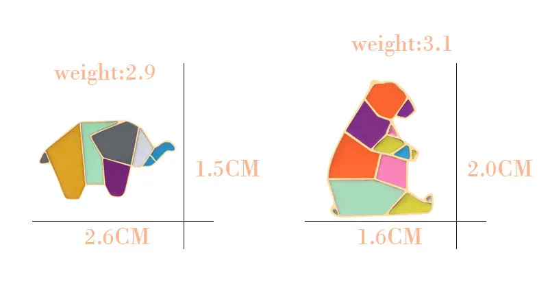 Мода Оригами журавль кролик Пингвин слон кошка Гусь КИТ Броши с лошадью красочные сплайсинга животных эмаль булавки значки ювелирные изделия