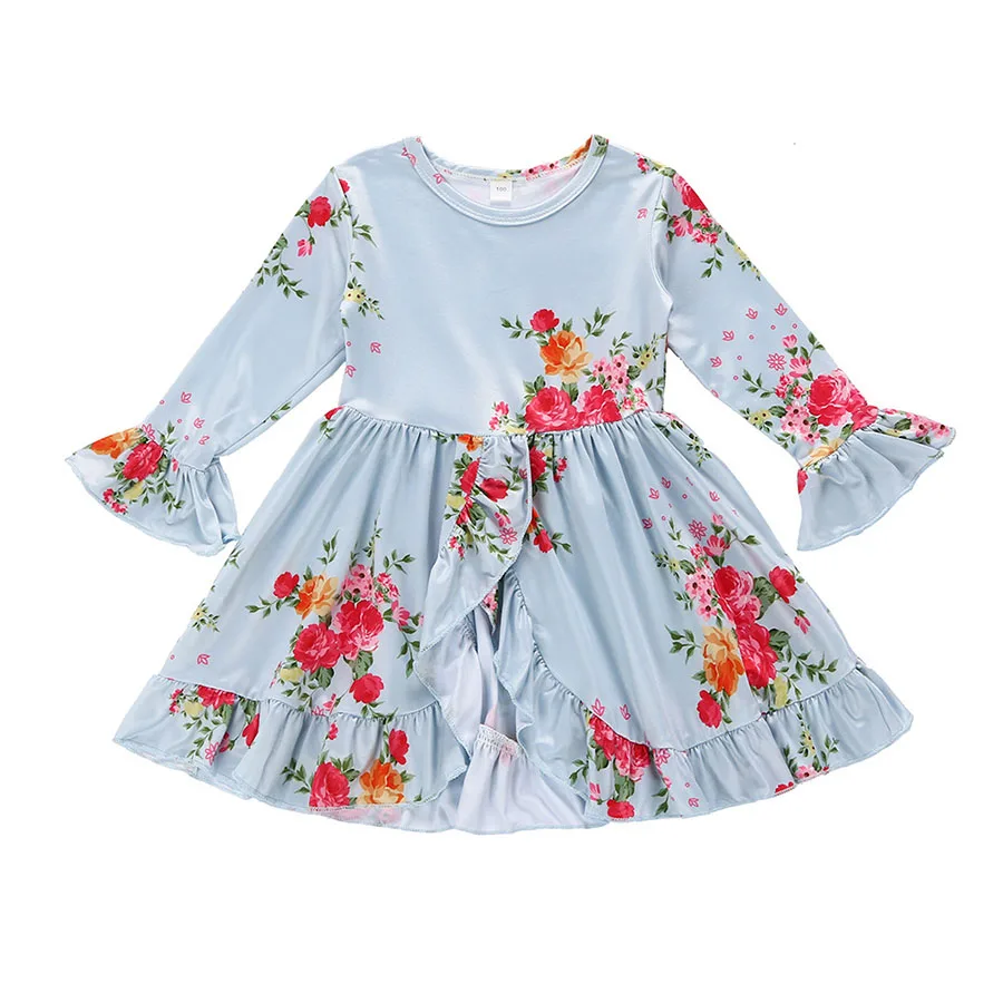 Dream Vine Newborn Toddler Baby Girl Clothes Petal Sleeve Ruffles Dress Tops+Foral Long Pant Legging 2PCS Outfit Children Set (3)
