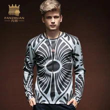 FANZHUAN Featured Brands Autumn Men T shirt Printed Long Sleeve T-shirts Men Casual T shirts Slim Fit Camouflage Tops Asian Size
