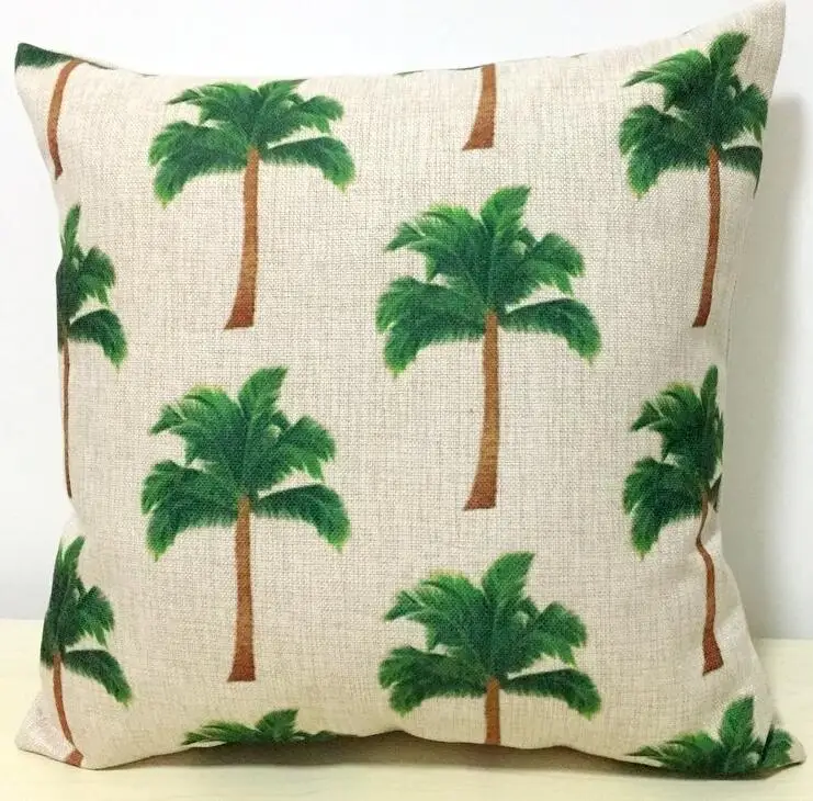 Красивый Винтажный чехол с цветочным рисунком, наволочка для дивана, кровати, стула в стиле ретро, потертое шикарное дерево для домашнего декора - Цвет: palms