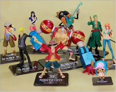 

Anime 6-17CM CM 1piece One Piece 2 Years Later Luffy Zoro Sanji Nami Nobin Franky Usopp PVC Action Figure Toy Collectibles Model