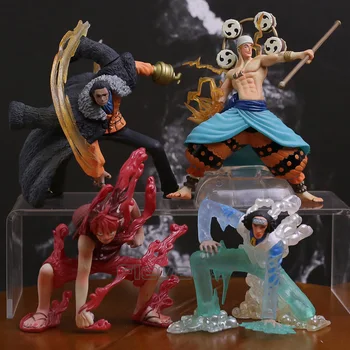 

Anime One Piece Luffy Kuzan Sir Crocodile Enel Fighting Battle Ver. PVC Figures Collectible Model Toys 4pcs/set