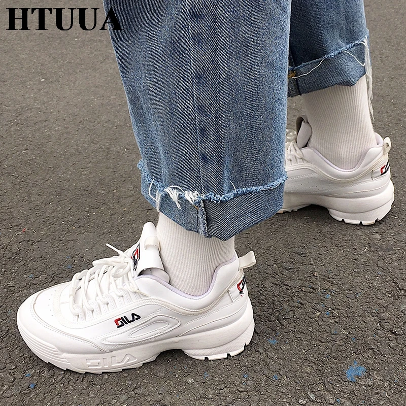 

HTUUA Fashion Brand Ladies Shoes 2018 Autumn Women Platform Sneakers Female Students White Shoes Harajuku Casual Shoes SX1627