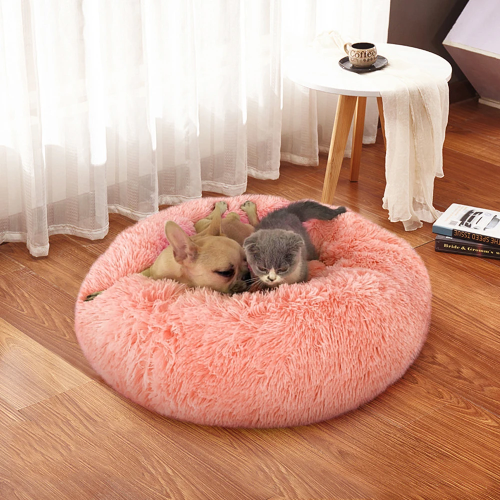 

Washable Dog Bed Mat Super Soft Cat Dogs Sleeping Bed Kennel Round Shape Pet Bed House Photograp For Small Medium Dogs Cats