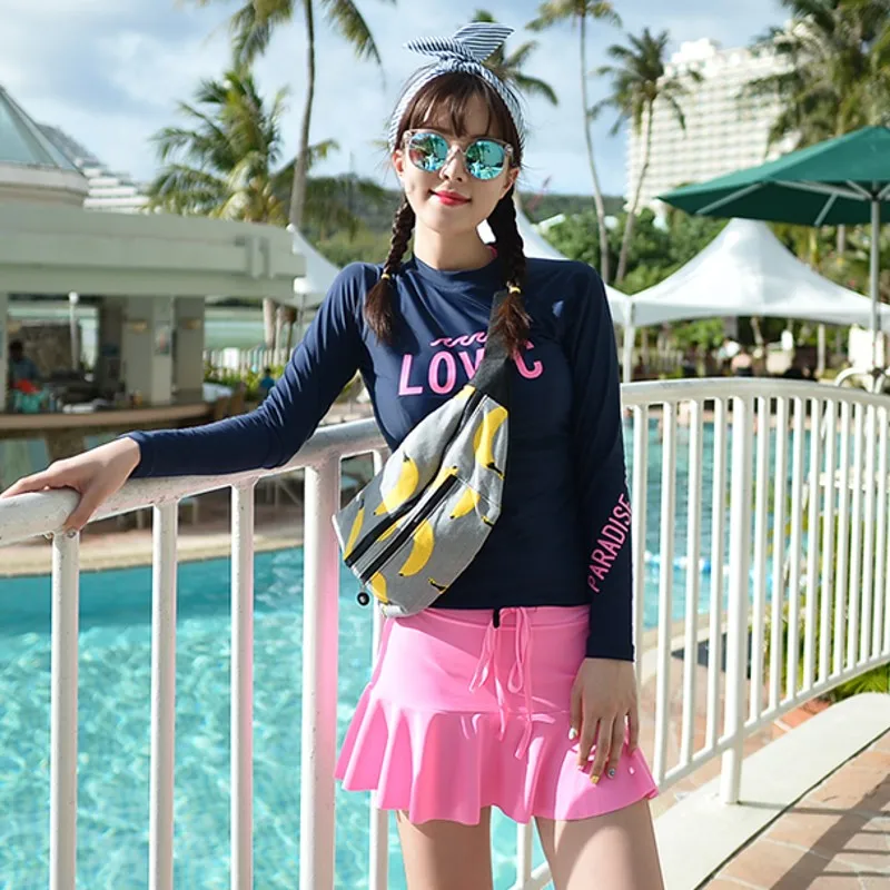 2018 New arrival sexy two piece swimwear long sleeve sunproof bathing