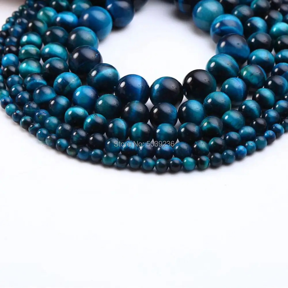 

Wholesale Blue Tiger Eye Agates Beads Natural Stone Round Loose Beads 4 6 8 10 12mm for Needlework Jewelry Making
