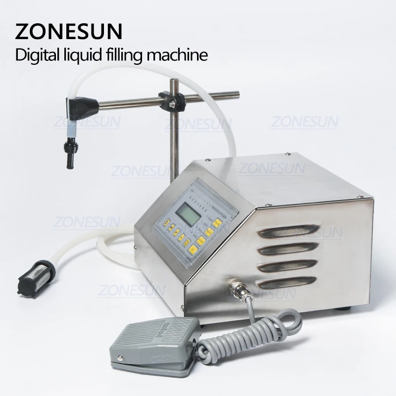  ZONESUN Numerical control liquid filling machine on the English control panel Alcohol GFK-160 5-350