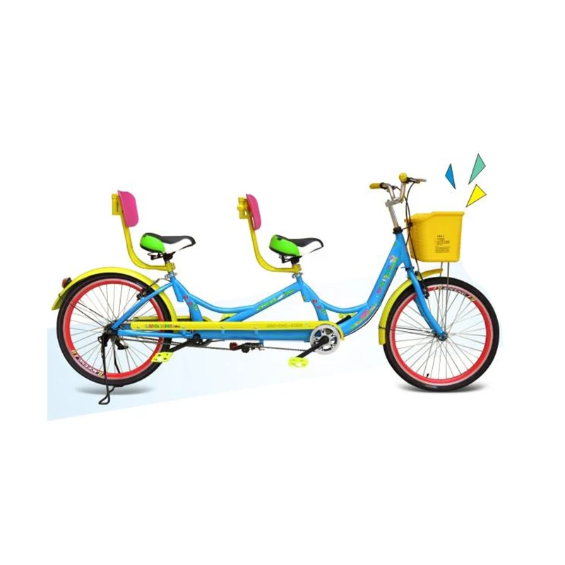 Двойной велосипед для влюбленных родителей и детей семейный дорожный нескладной светильник для экскурсий - Цвет: BLUE