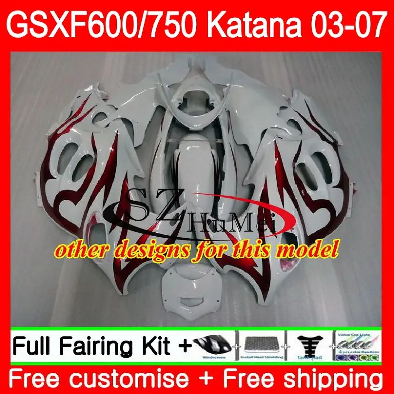 Серебряный blk средства ухода за кожей для Suzuki Katana GSX750F GSXF 750 600 34SH21 GSXF600 03 04 05 06 07 GSXF750 2003 2004 2005 2006 2007 обтекатели