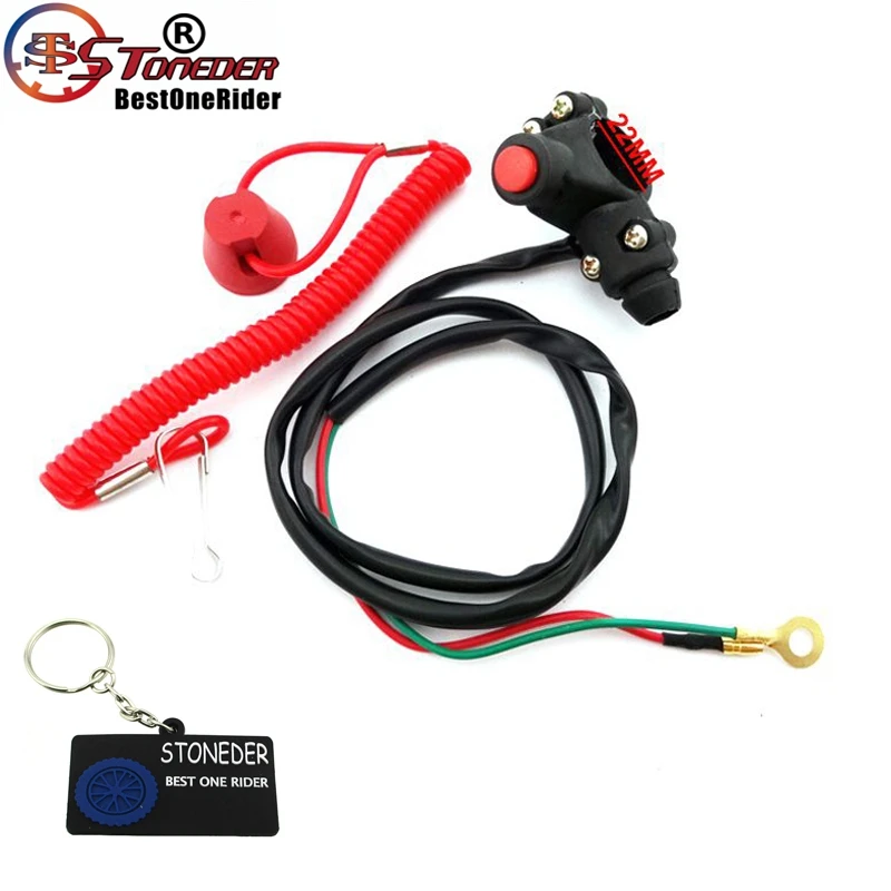 

STONEDER Kids ATV Kill Stop Tether Open Safety Switch Push Button For 2 Stroke Pocket Dirt Bike Mini Moto 4 Wheeler Quad