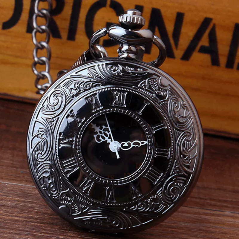 

New Retro Steampunk Roman dual display Bronze pocket watch Necklace Waist Chain Pendant for men and women Gift Dial 45mm P263-1