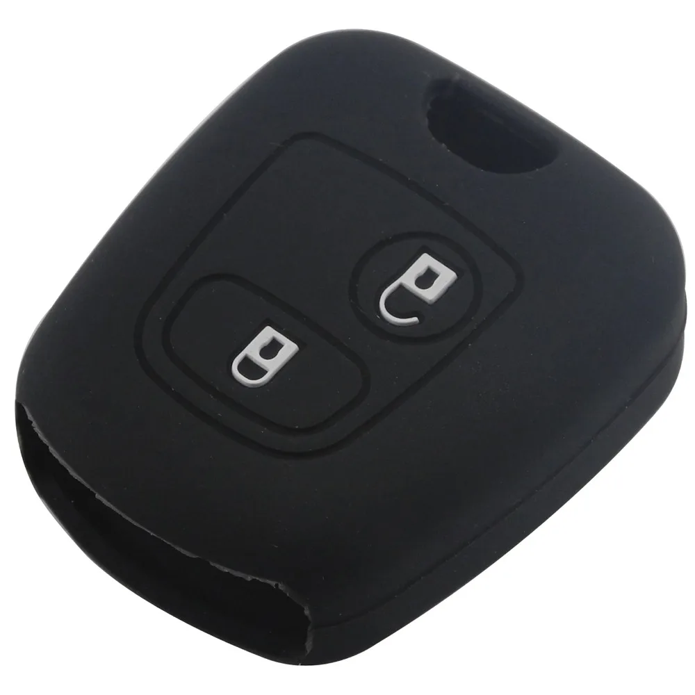 jingyuqin 2 Buttons Silicone Rubber Car Remote Key Case Cover For Peugeot 107 206 307 207 408 Protector Holder Shell|Ключ от авто| |