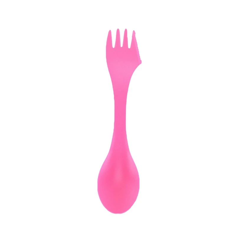 P 3 в 1 многофункциональный инструмент для выживания на открытом воздухе Spork инструменты для кемпинга туризма EDC Ложка Вилка резак оборудование для кемпинга - Color: P