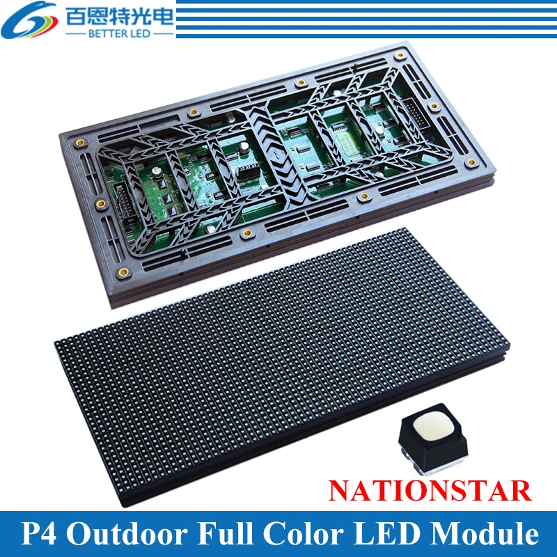

Customized NATIONSTAR LED P4 Outdoor 256*128mm 64*32 pixels 1/8scan 3in1 RGB SMD1921 P4 Full Color LED Display Module