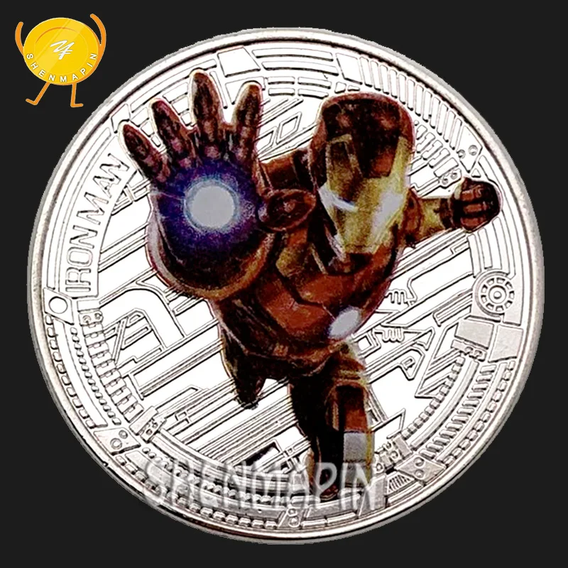 

Iron Man Commemorative Coin Avengers Marvel Movie Coins Collectibles Children's Cartoon Animation Toy Birthday Gift Super Hero