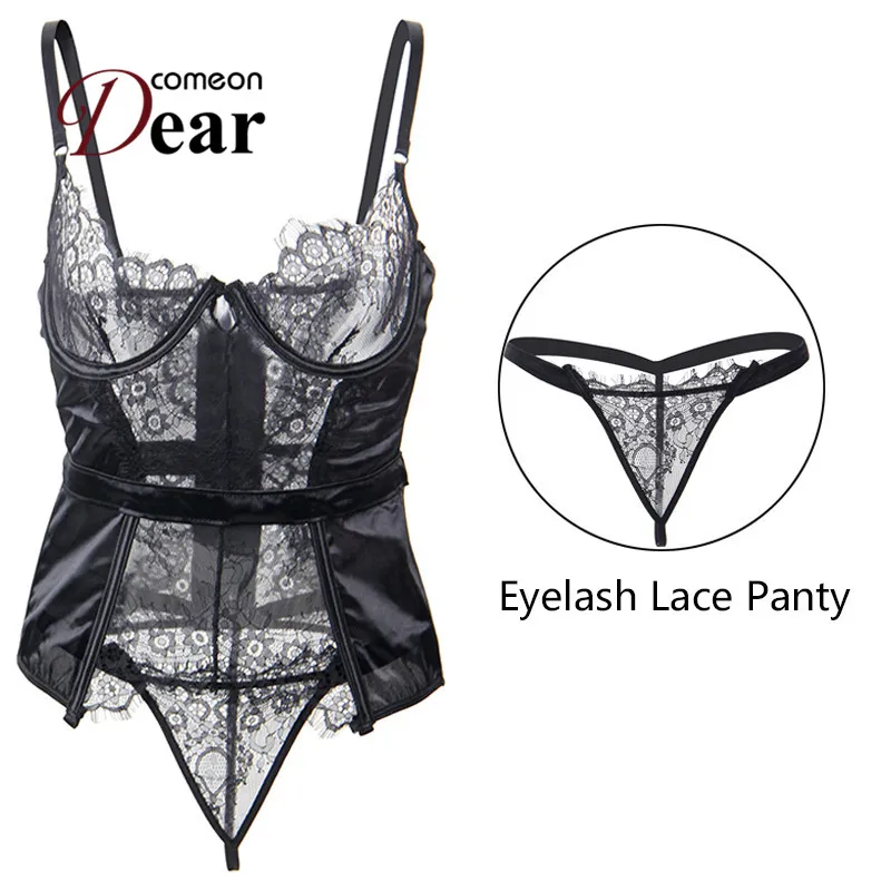 Comeondear Lace Transparente Sexy Babydoll Sex Costumes for Women Langerie Sexy Para Mulheres RB80535 Hot Lingerie Plus Size