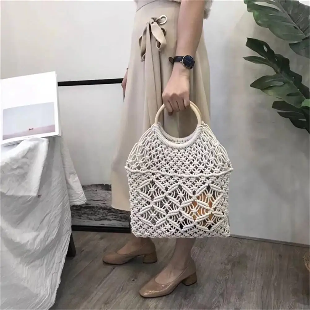Rattan Cotton Rope Hollow Straw Woven Beach Bag Without Lining Storage Bag Fashion Women's Totes Fashion Shoulder Bags Rattan Cotton Rope Hollow Straw Woven Beach Bag Without Lining Storage Bag Fashion Women's Totes Fashion Shoulder Bags