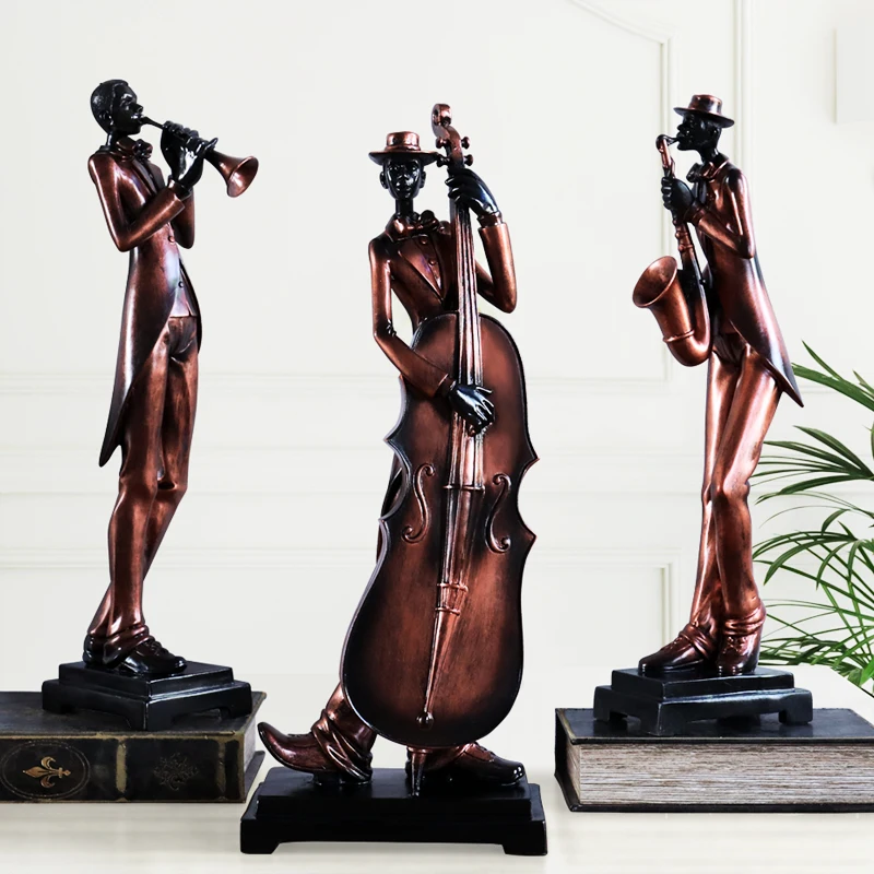 European Black Music Man Band Resin Crafts Decorative Ornaments Creative Livingroom Office TV Cabinet Desktop Furnishings Gift European Black Music Man Band Resin Crafts Decorative Ornaments Creative Livingroom Office TV Cabinet Desktop Furnishings Gift