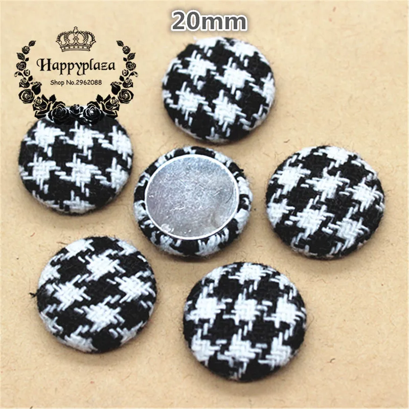 

20pcs 18mm/20mm Swallow Gird Fabric Covered Round Buttons Home Garden Flatback Cabochon Crafts Scrapbooking DIY