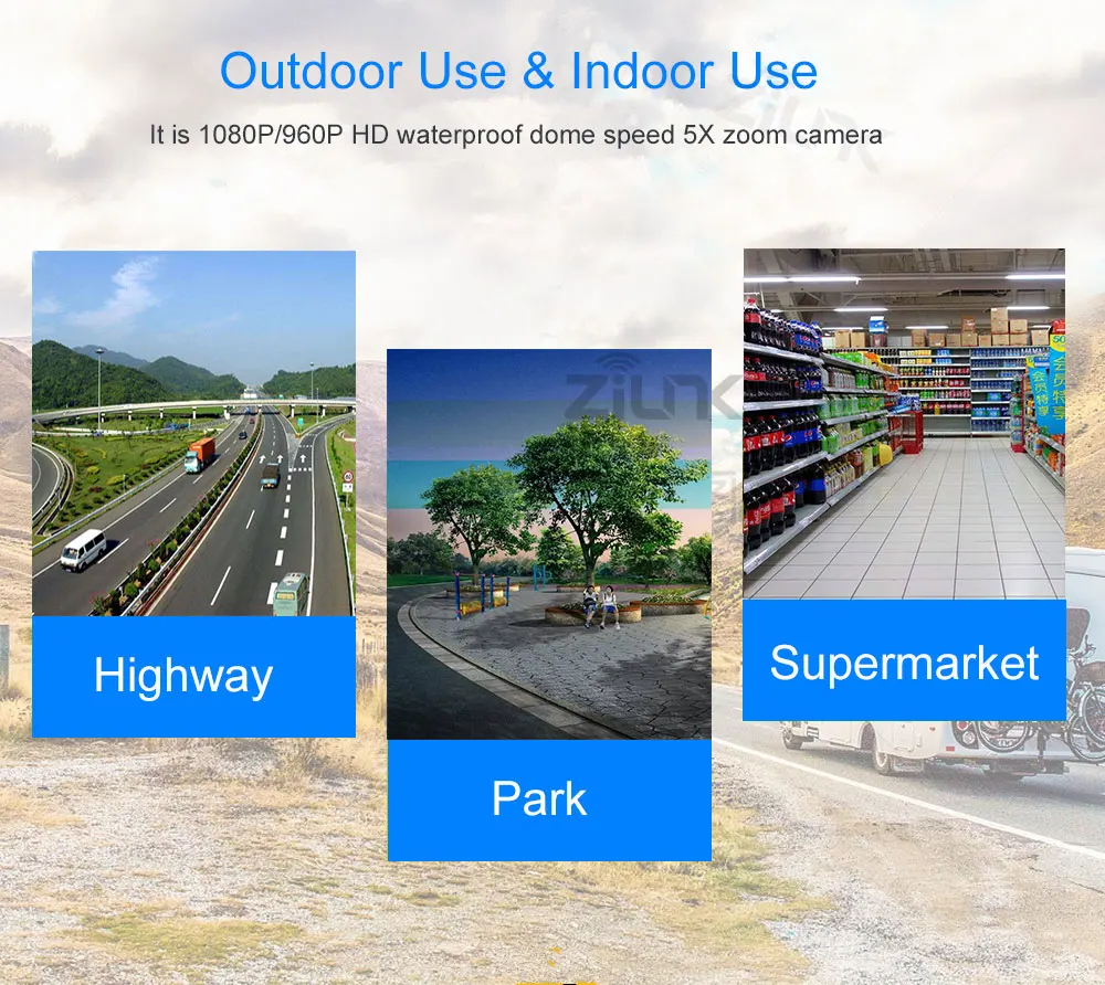 ZILNK PTZ скоростная купольная камера 5X оптический зум 960P HD безопасность WiFi ip-камера водонепроницаемая IP66 Обнаружение движения Поддержка карты 128 ГБ