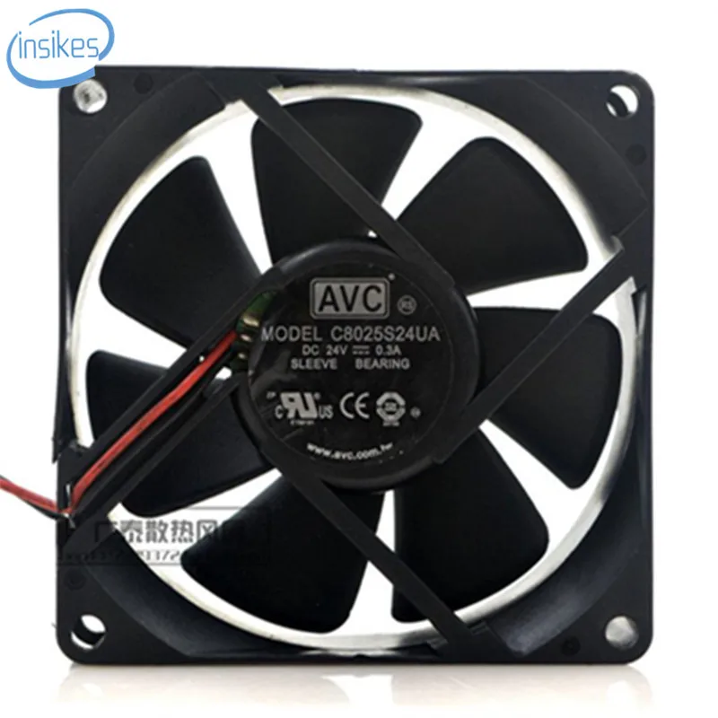 

C8025S24UA Large Air Volume Violent Frequency Converter Cooling Fan DC 24V 0.3A 8025 80*80*25mm 8cm 2 Wires 4000RPM