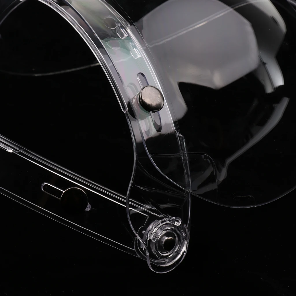 Universal Bubble 3-Snap Motorcycle Helmet Visor Flip Up Face Shield Lens Plain Adjust Height Flip Up Design