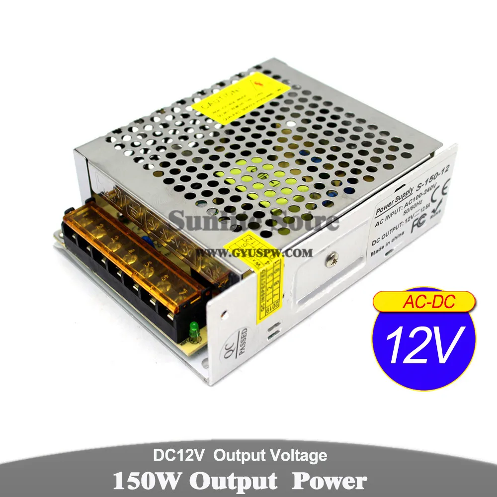 Мини-размер питания DC12V 12.5A 150 Вт светодиодный преобразователь драйвера AC100-240V в DC 12 В SMPS для CCTV полосы модули световой монитор