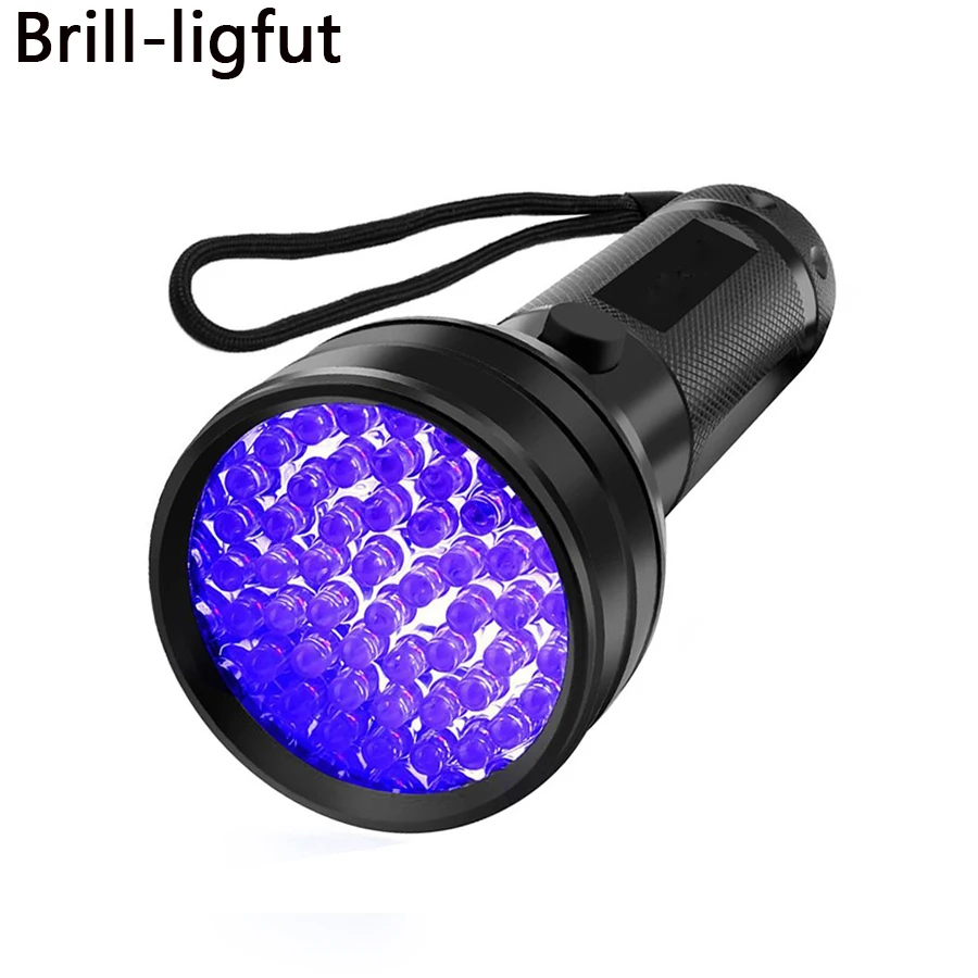  UV Led Flashlight Blacklight 51 Leds 395nm Ultra Violet Checking Torch Light Lamp Detector for Dog 