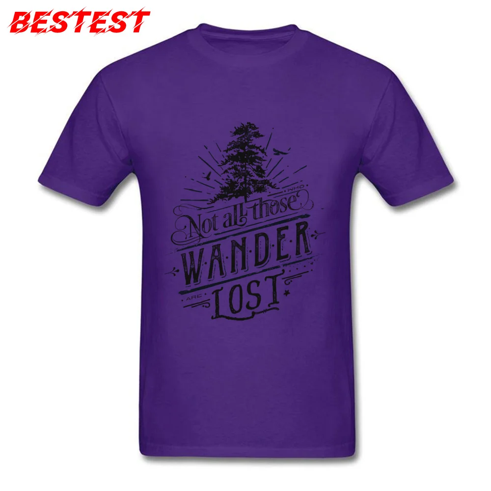 Im a wanderer Cotton Fabric Men Short Sleeve Tops Shirts Classic Summer/Fall T Shirts Print Tee Shirt Latest Crewneck Im a wanderer purple