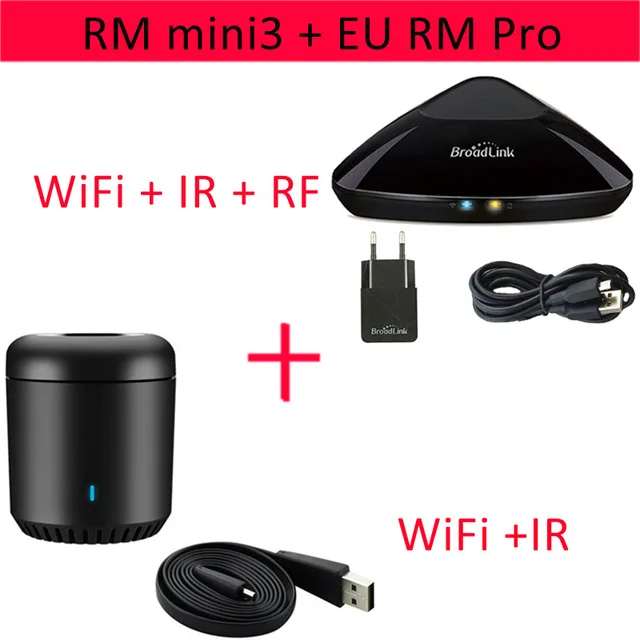 Лучший Broadlink RM3 RM Pro RM Mini3 интеллектуальная Автоматизация дома WI-FI wifi+ ИК+ РЧ универсальный дистанционный контроллер для умного дома для ios ipad Android - Цвет: EU RM Pro RM Mini3