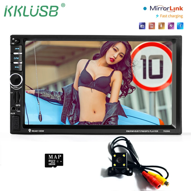 2Din GPS Rear Camera car radio Multimidia 2 Din 7'' Bluetooth MP5 MP3 Music Video Player Multimedia Radio Autoradio Mirror Link |