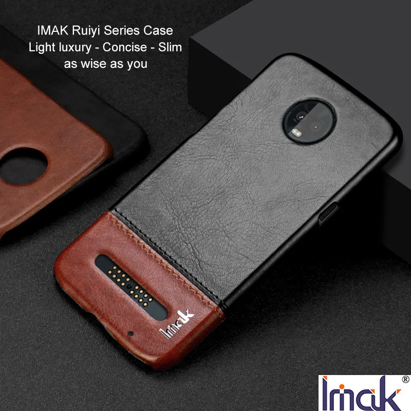 IMAK Ruiyi серия роскошный чехол из искусственной кожи для Motorola Moto Z3 Play жесткий