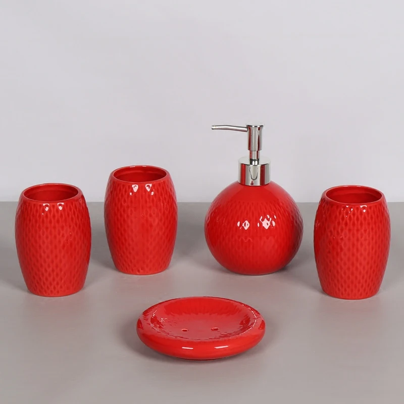 European upscale wedding gift ceramic bathroom five sets of toiletries