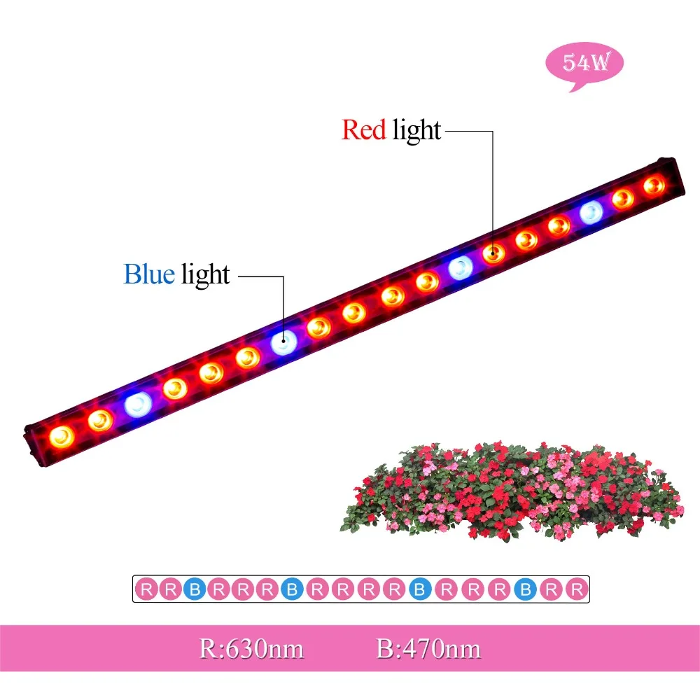 Barra de Luz para Estufa Planta de Crescimento da Flor w à Prova Dwaterproof Água Led Crescer Jardim Interior Comercial Vegetal Luzes 108 uv ir 3 Luzes LED crescimento plantas