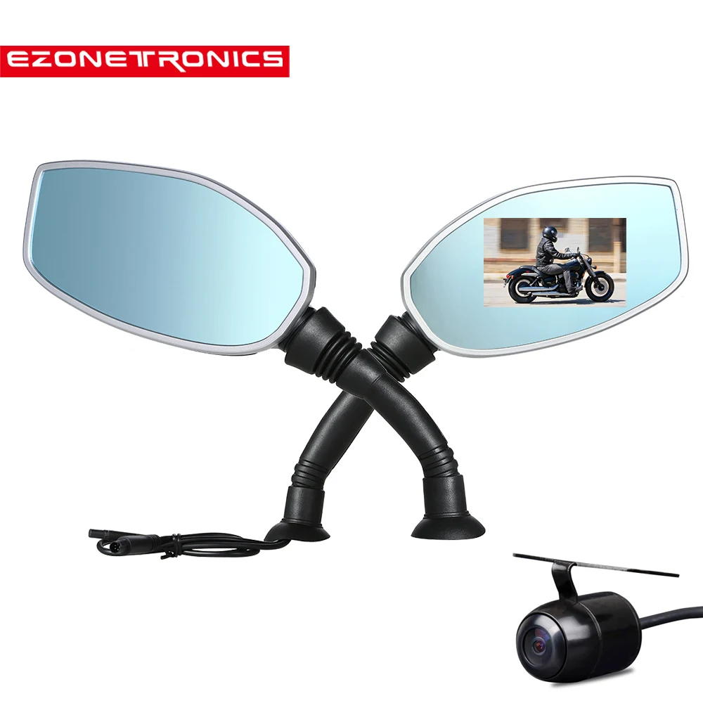 

Motorcycle Dvr With Tow Cameras Rear View Mirror Auto Digital Video Recorder Dash Cam Camera registrator for Motorcycle