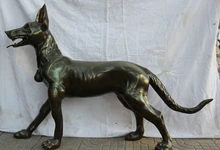 USPS to USA S2534 44″ Larger Chinese Bronze Folk animal Zodiac Year door Pet Dog sculpture Statue (B0413)