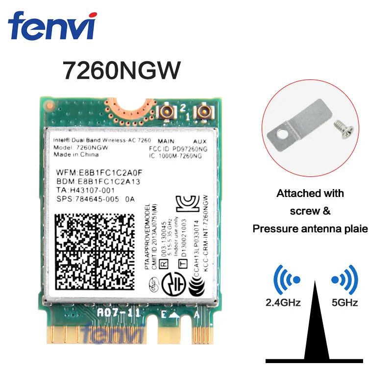 Najtaniej Dwuzakresowy wireless ac 9260NGW NGFF 1.73 gb s 802.11ac karta wifi + Bluetooth dla Intel 9260 8265NGW 7260AC NGFF 2.4G 5G Gaming Wlan