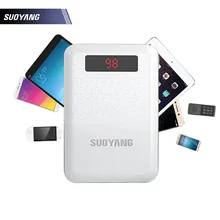 SUOYANG Power Bank 10000 мАч Universial Dual USB Порт Выход Быстрое Зарядное Устройство со СВЕТОДИОДНОЙ подсветкой Телефонов Батарея для iPhone 6 6 s 6 plus