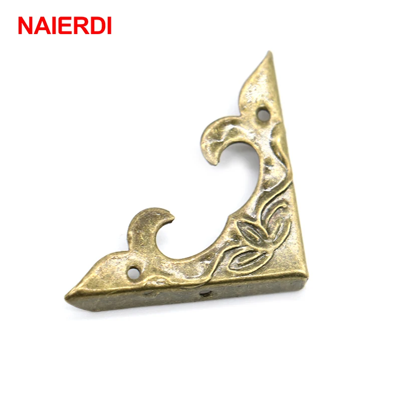 

30PCS NAIERDI Antique Corner Bracket 30mm Scrapbook Albums Jewelry Wooden Box Decorative Protector Crafts For Furniture Hardware