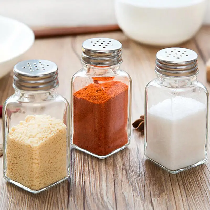

1PC Kitchenware Glass Cruet Bottle Seasoning Jar Salt&Pepper Shaker Kitchen Spice Bottle BBQ Tool Cooking Accessories