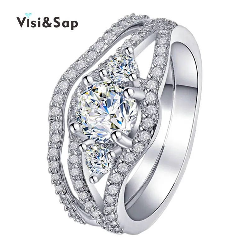 

Eleple Bridal sets Elegant Rings For Women fashion Jewelry cubic zirconia ring engagement Wedding Gifts DropShipping VSR168