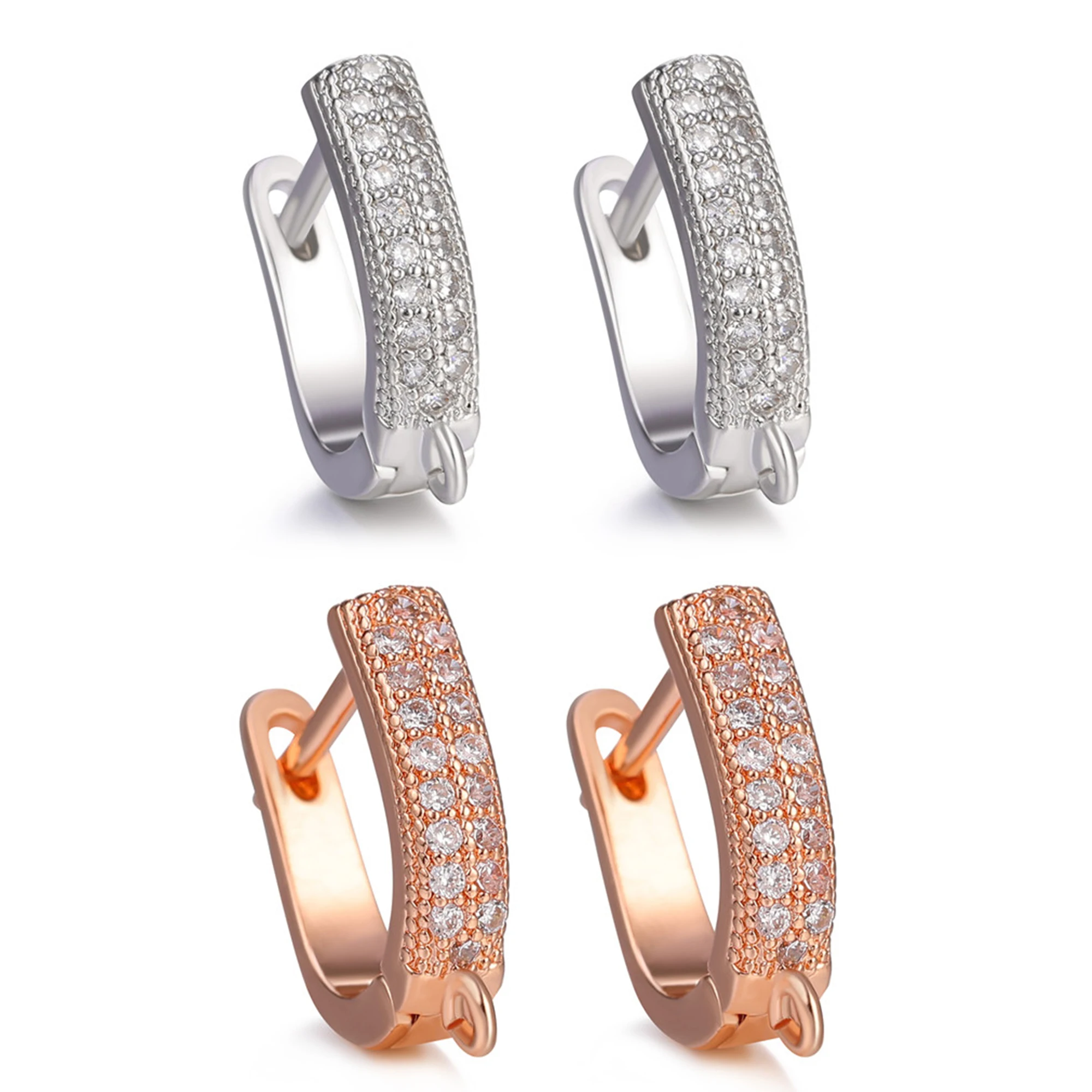 

Latest Fashion For Women Sliver Circular Earring with Crystal Luxury All Match Party Business Office Ladies Circle Ear Buckle